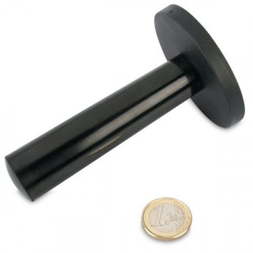 Magnetsystem Ø 66 mm gummiert mit Griff - hält 18 kg