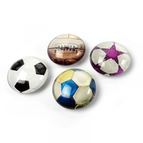Dekomagnete "Pelé" - Set mit 4 Fußball Glas-Magneten