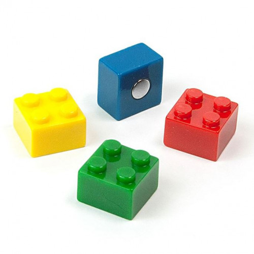 Dekomagnete Brick - Set mit 4 Magnet-Bausteinen, sortiert