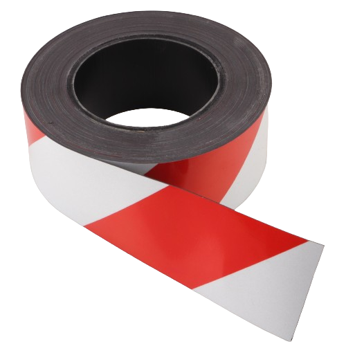 Warnband magnetisch, reflektierend 10 Meter x 50 mm rot/weiß