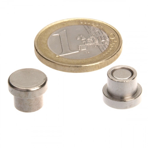 kleinster Memomagnet aus Stahl Ø 10 x 8 mm - hält 500 gr