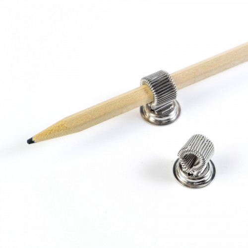Magnetischer Stifthalter "Pen Holder" silber im 2er-Set mit Bleistift